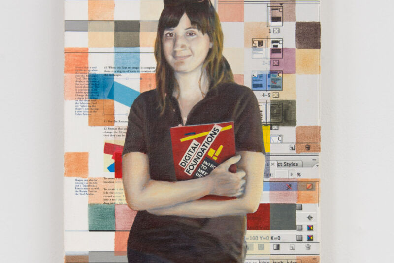 Tara Romeo (118 hours, 2008), 2019
Oil and inkjet on canvas
12 x 10 in/30 x 25 cm